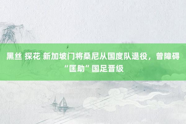 黑丝 探花 新加坡门将桑尼从国度队退役，曾障碍“匡助”国足晋级