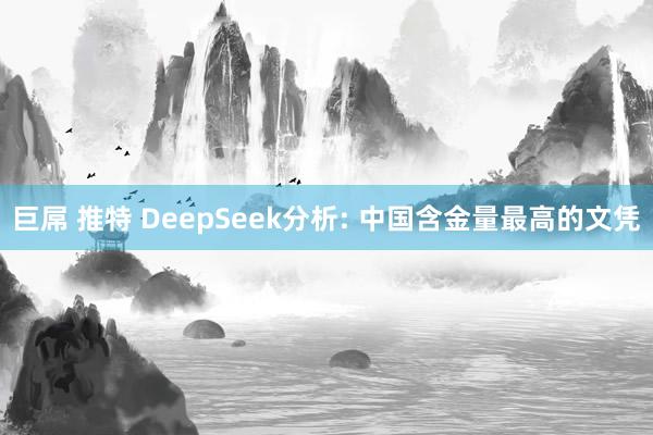 巨屌 推特 DeepSeek分析: 中国含金量最高的文凭