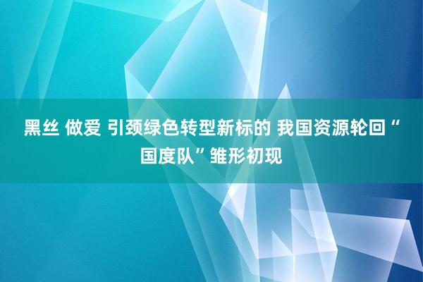 黑丝 做爱 引颈绿色转型新标的 我国资源轮回“国度队”雏形初现